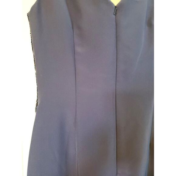 Sean Couture Inky Blue Beaded Bodice New Maxi Formal Gown Prom Dress, Size 10 - Picture 12 of 15